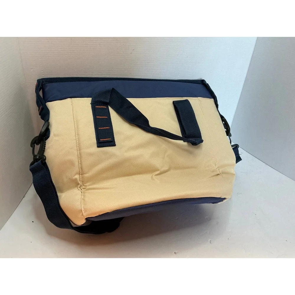 Disney Insulated Cooler Bag Tan Navy Orange Shoulder Strap Large Picnic Tote